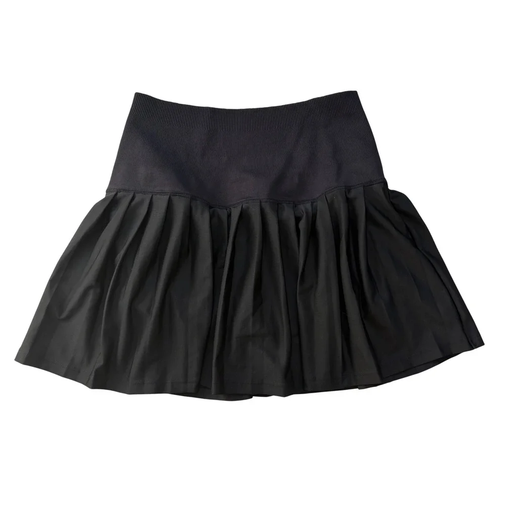 Attarco Black Pleated Tennis Skort High Waisted Athletic Mini Skirt Size M
